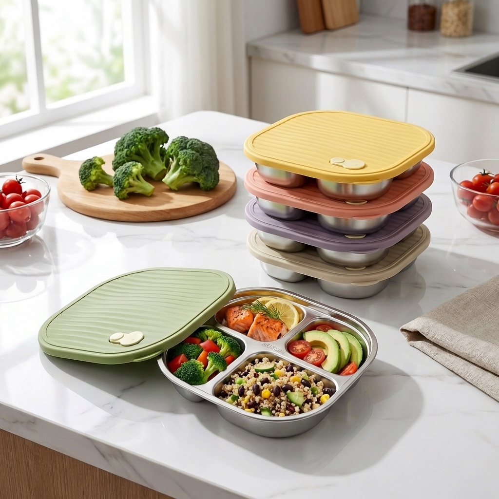 Meal Prep Kinder - Microwave Safe 304 Stainless Steel Bento