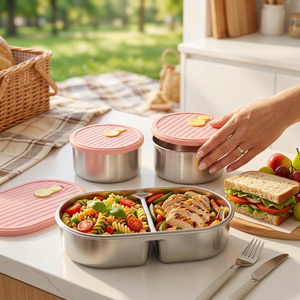 Meal Prep Kinder - Microwave Safe 304 Stainless Steel Bento