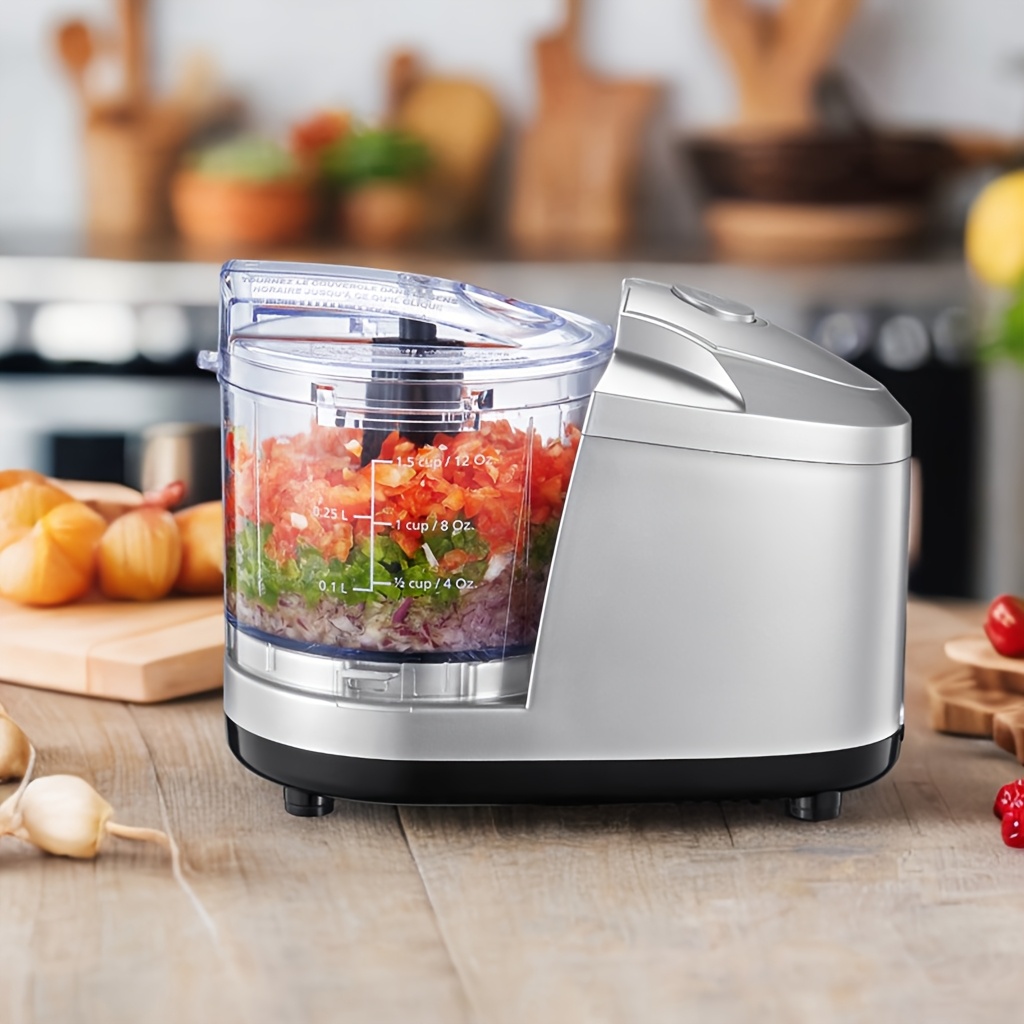 Veggie Chopper Cup - Compact 1.5-Cup One-Touch Electric Food Chopper