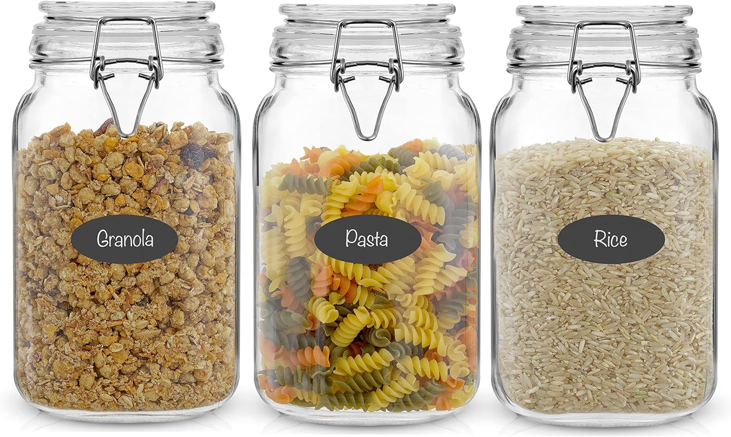Glass Container Set - Airtight Glass Jars with Lids Set