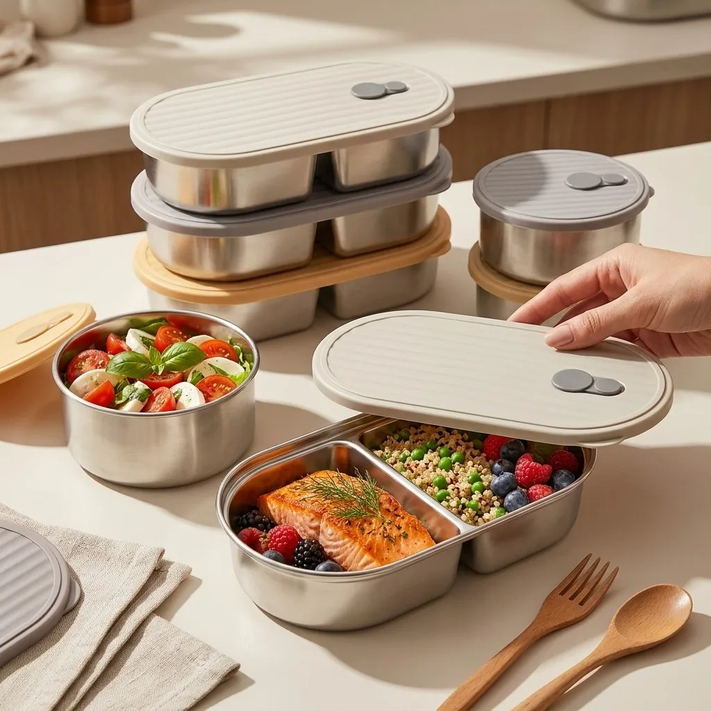 Meal Prep Kinder - Microwave Safe 304 Stainless Steel Lunch