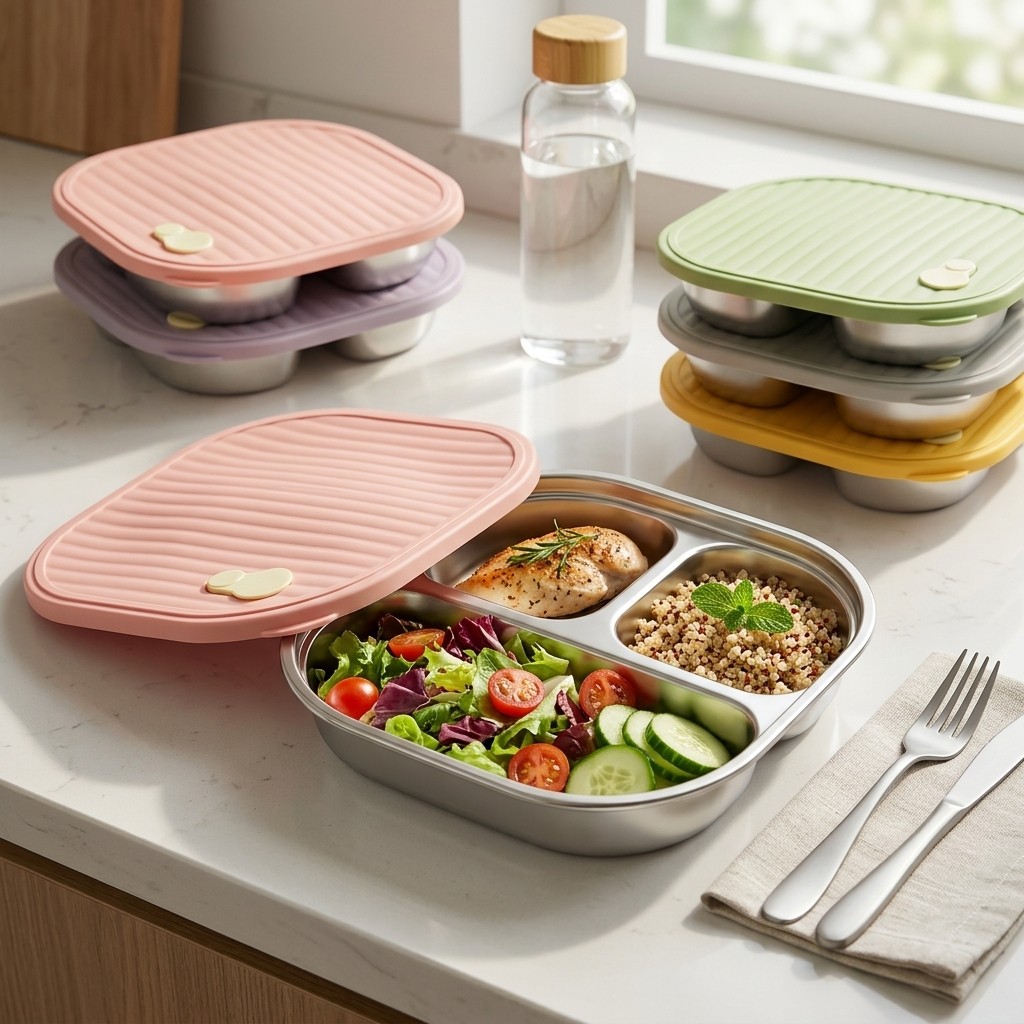 Meal Prep Kinder - Microwave Safe 304 Stainless Steel Bento