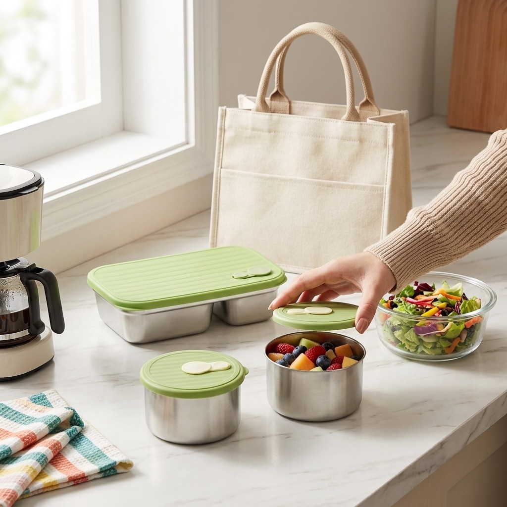 Meal Prep Kinder - Microwave Safe 304 Stainless Steel Bento