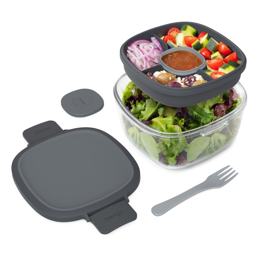 Meal Prep Easy Healthy - Versatile 5-Compartment Salad Container for Easy