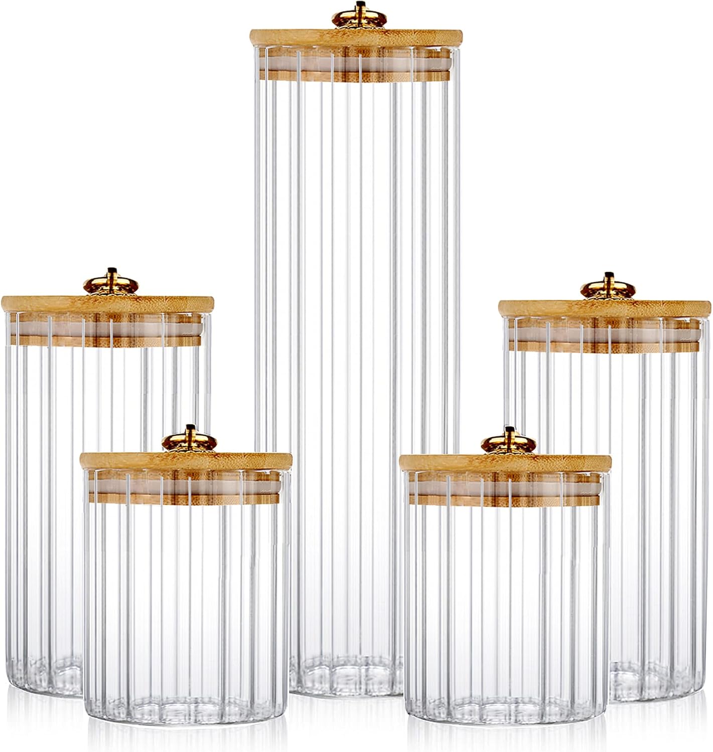 Glass Storage Jars Set of 5, D - Glass Container Set recensie en prijs