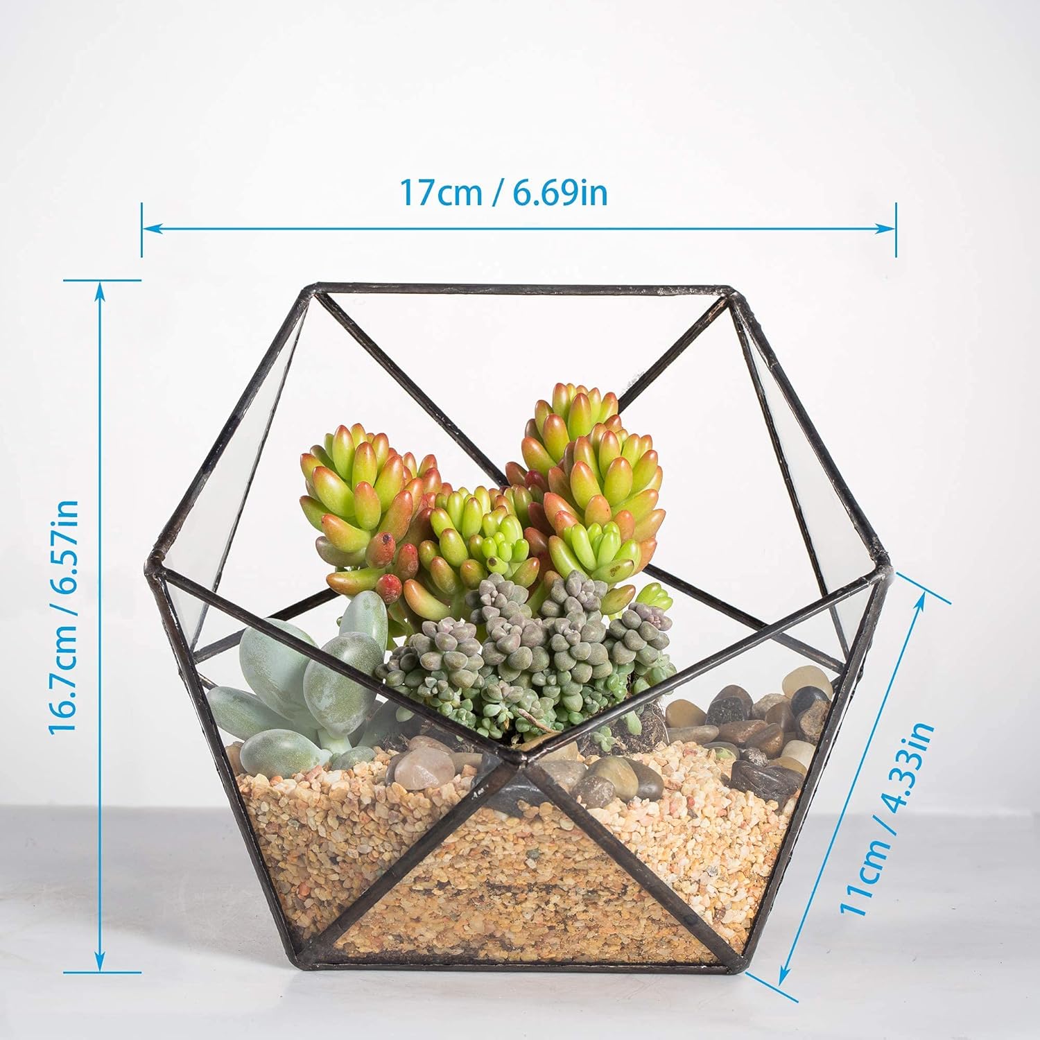Set of 2 Geometric Glass Terra - Glass Container Set recensie en prijs