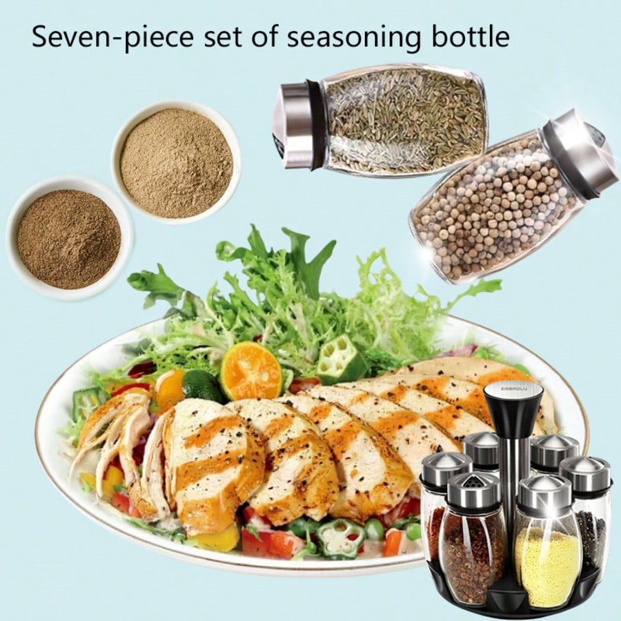 360° Rotating Spice Rack Tower - Glass Container Set recensie en prijs