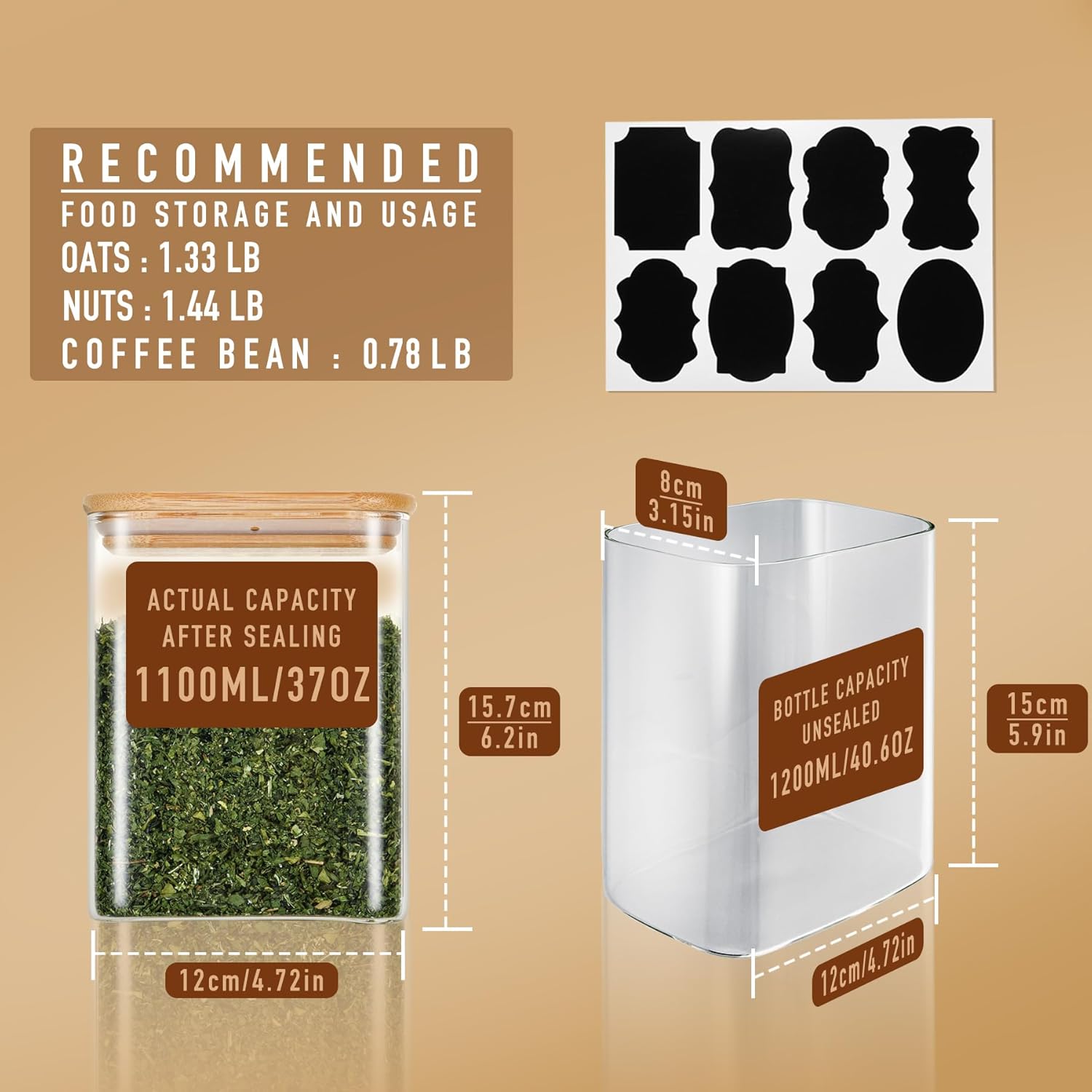 37oz Rectangle Airtight Glass  - Glass Container Set recensie en prijs
