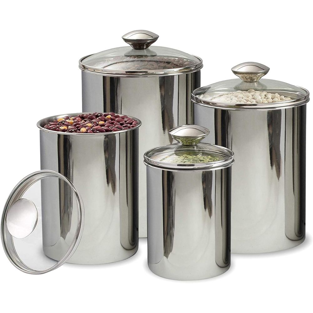 4-Piece Stainless Steel Food S - Glass Container Set recensie en prijs