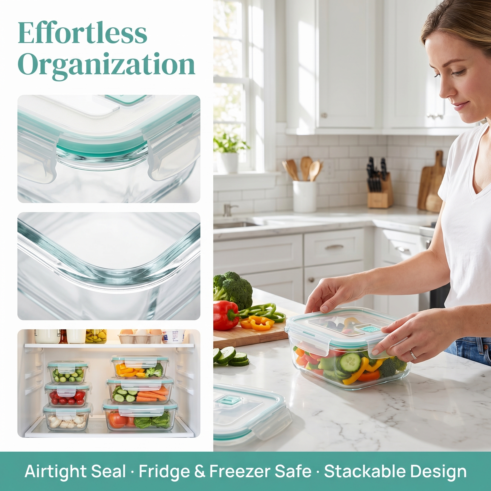 A set of 8 food storage contai - Glass Container Set recensie en prijs
