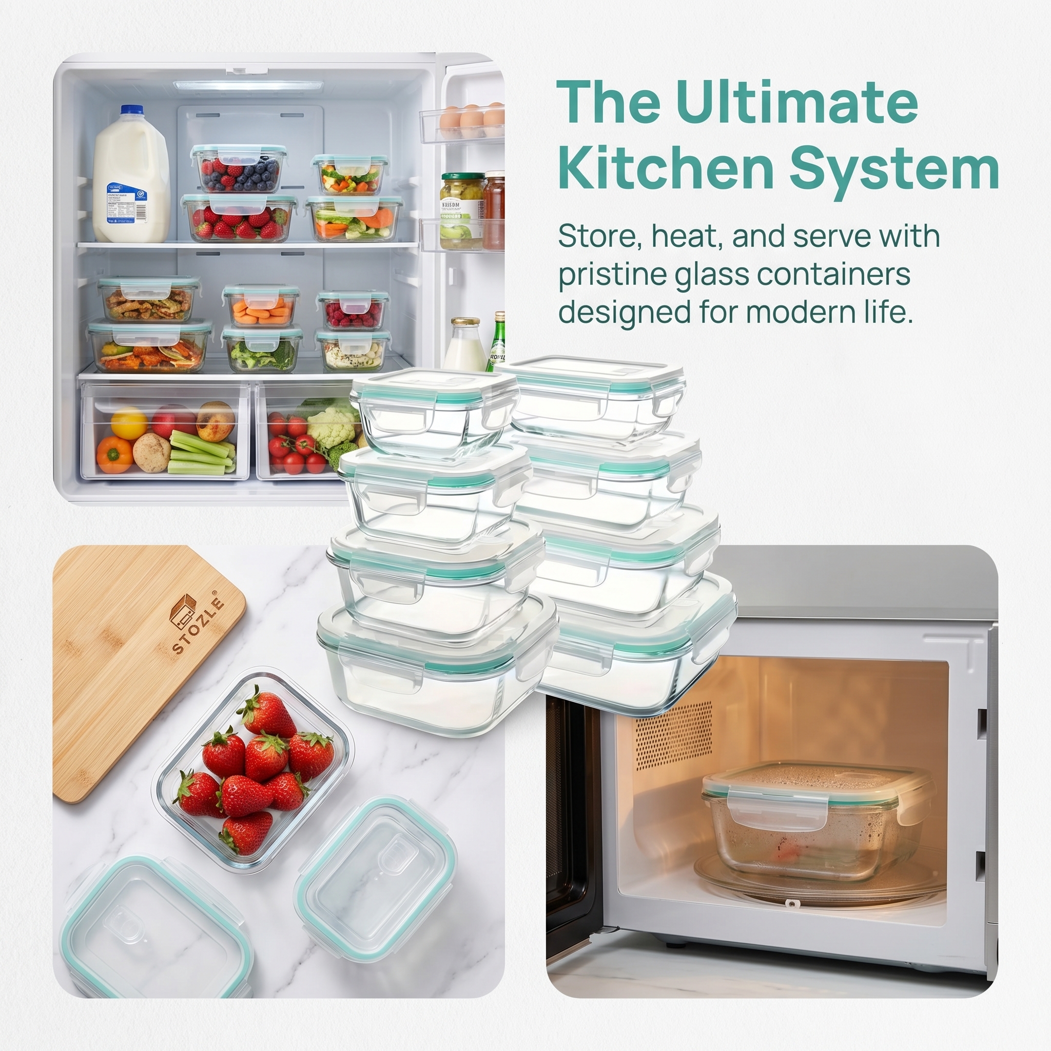 A set of 8 food storage contai - Glass Container Set recensie en prijs