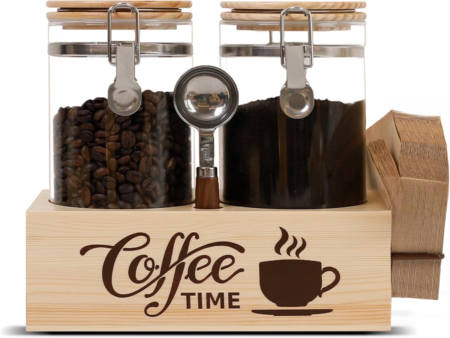 Glass Coffee Canister Set with - Glass Container Set recensie en prijs