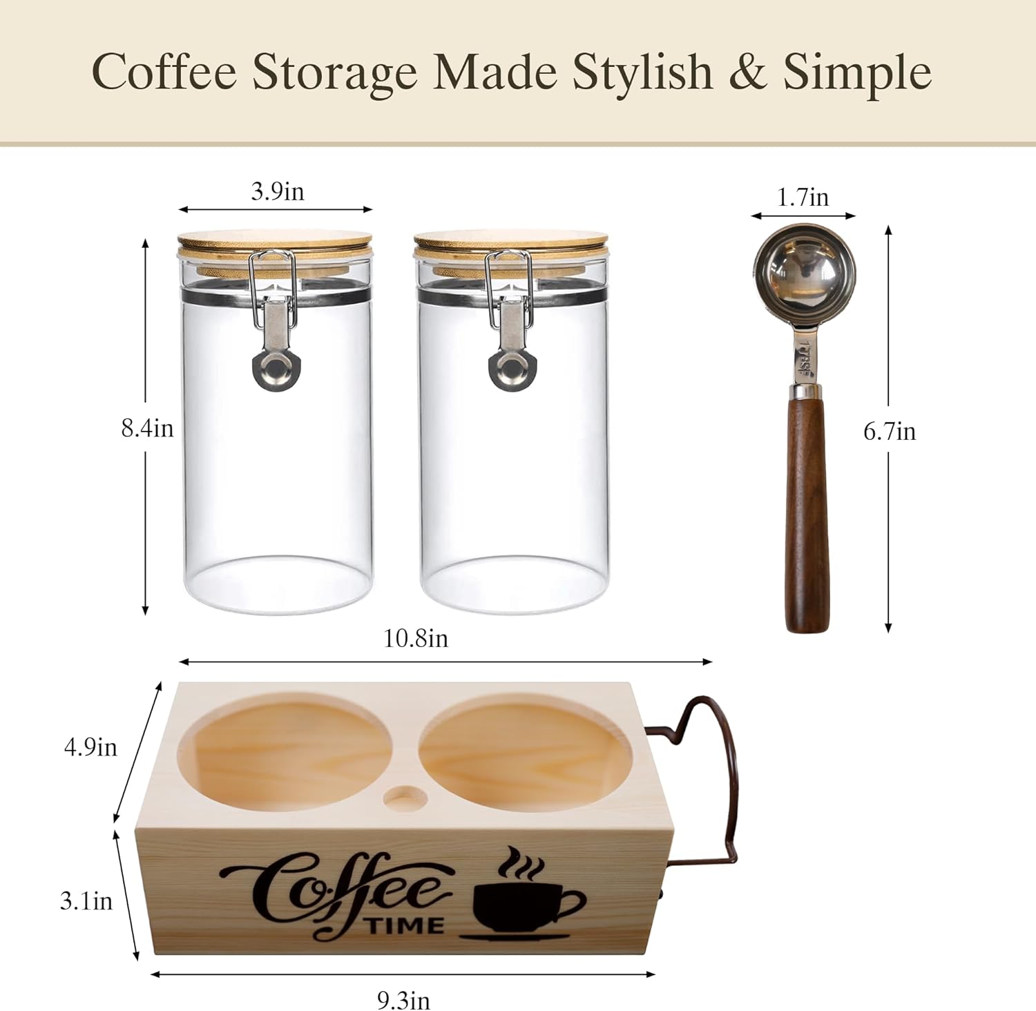 Glass Coffee Canister Set with - Glass Container Set recensie en prijs