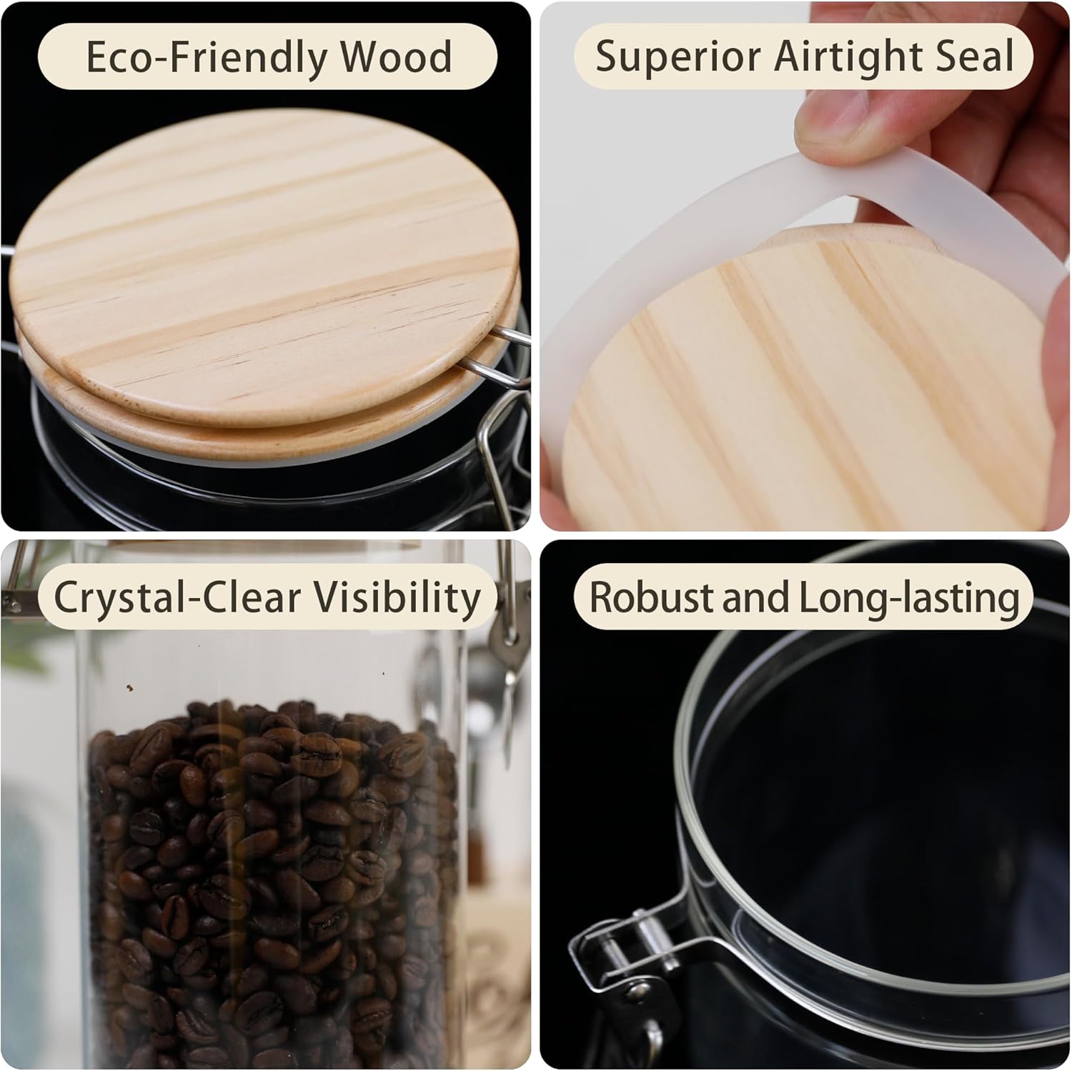 Glass Coffee Canister Set with - Glass Container Set recensie en prijs