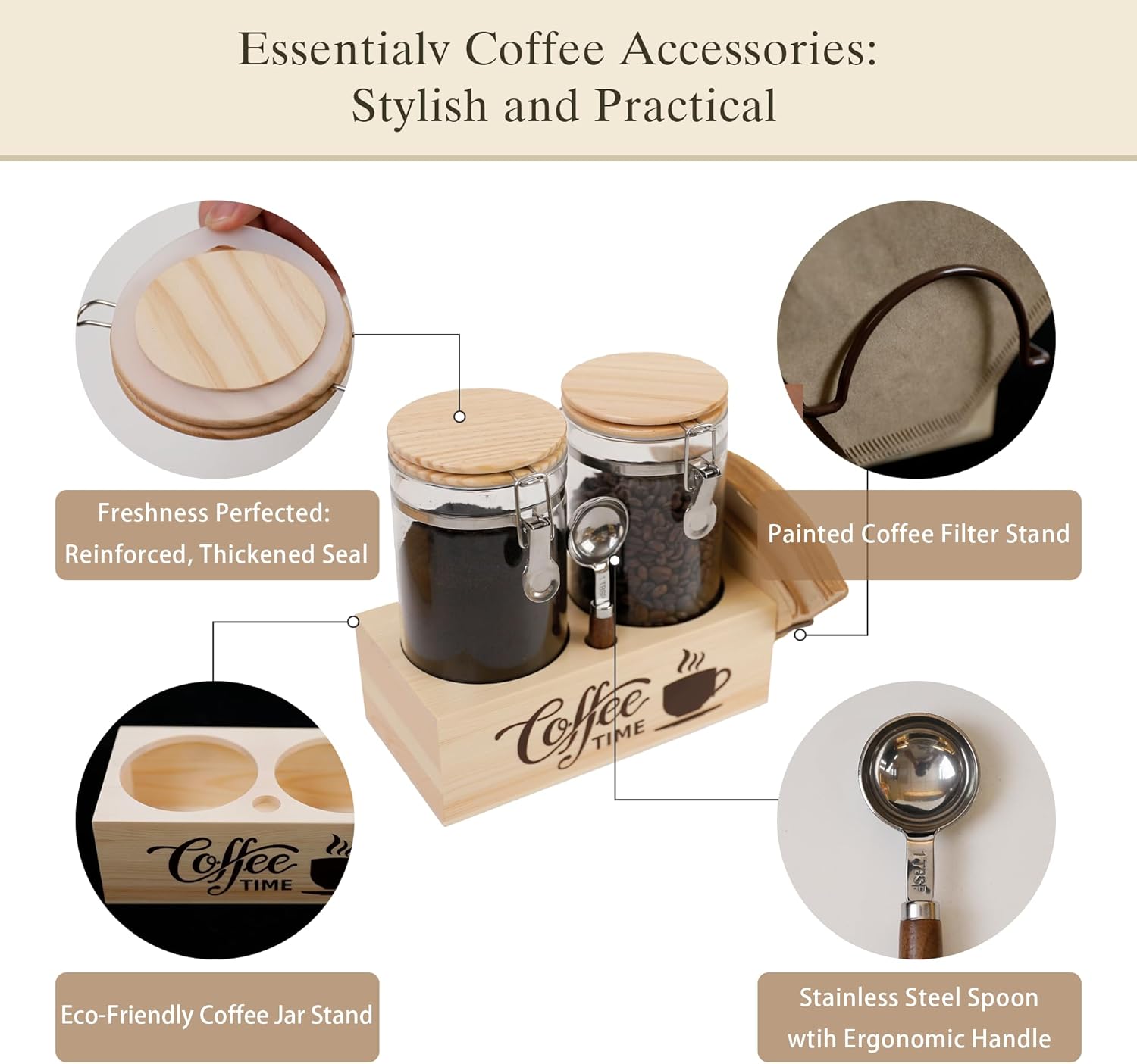Glass Coffee Canister Set with - Glass Container Set recensie en prijs
