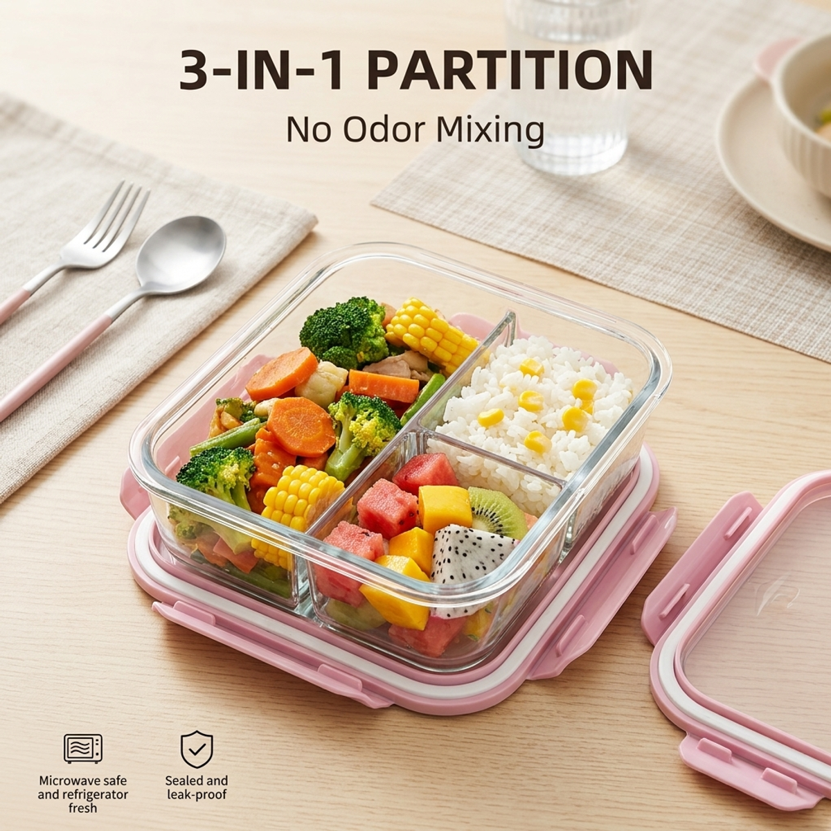 Portable Pink Glass Meal Prep  - Meal Prep Easy Healthy recensie en prijs