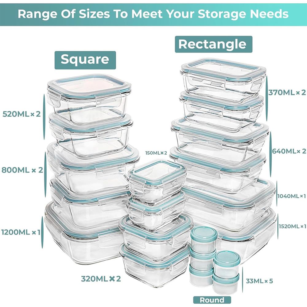 Pc Set Glass Food Storage Cont - Glass Container Set recensie en prijs