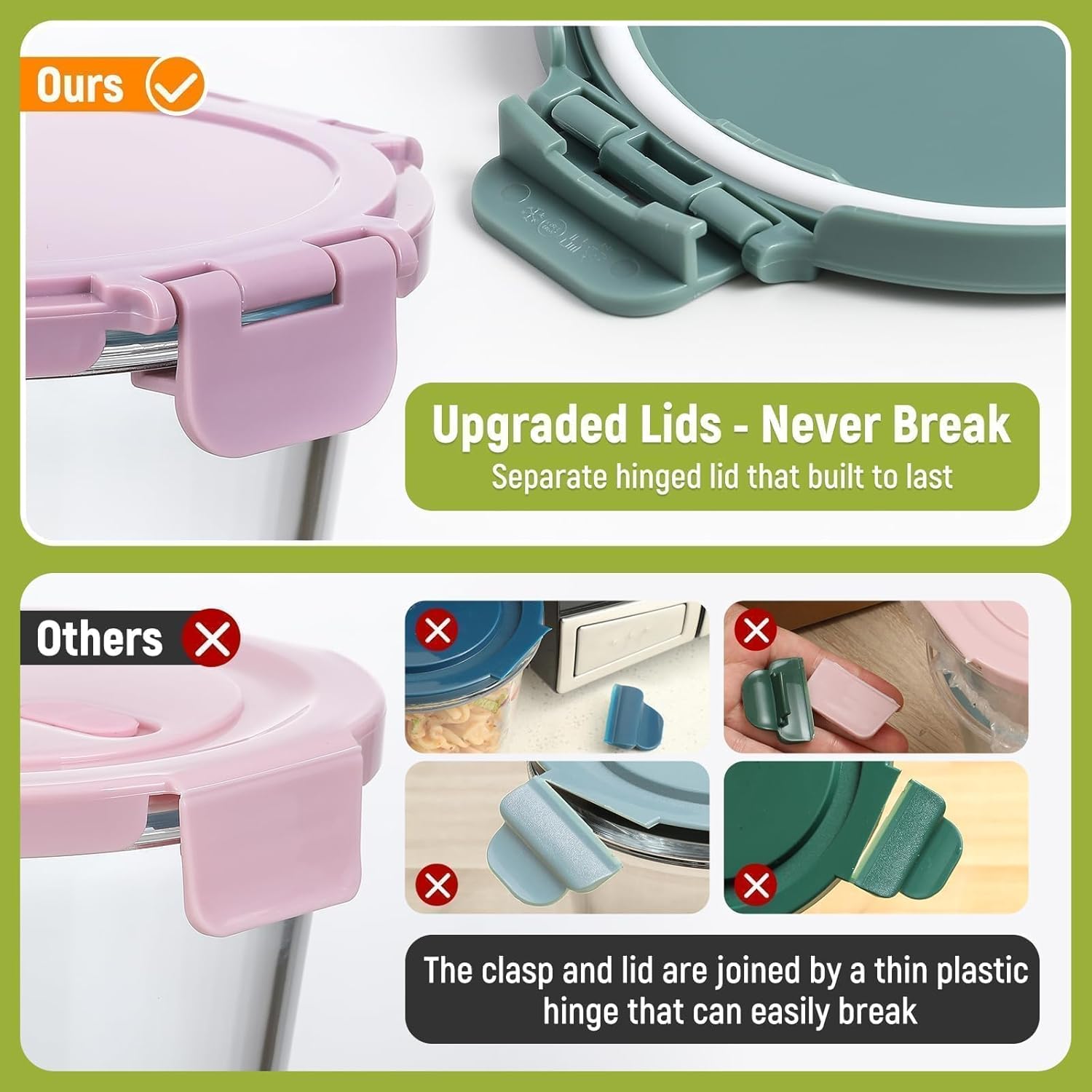 [UPGRADED LID] 6 Sets 3 Cup/24 - Glass Container Set recensie en prijs