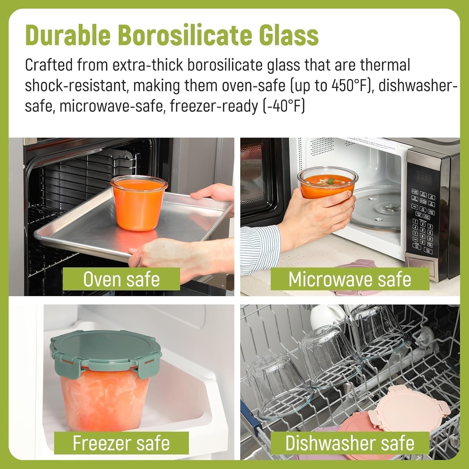 [UPGRADED LID] 6 Sets 3 Cup/24 - Glass Container Set recensie en prijs
